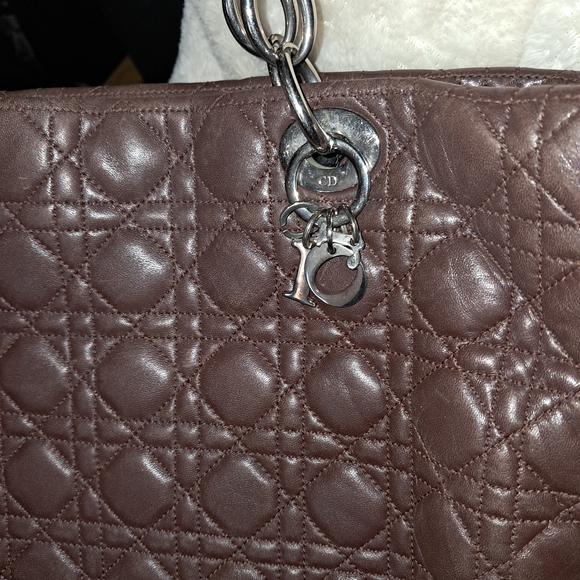 Dior Chocolate Quilted Leather Shoulder Bag - Picture 1 of 7